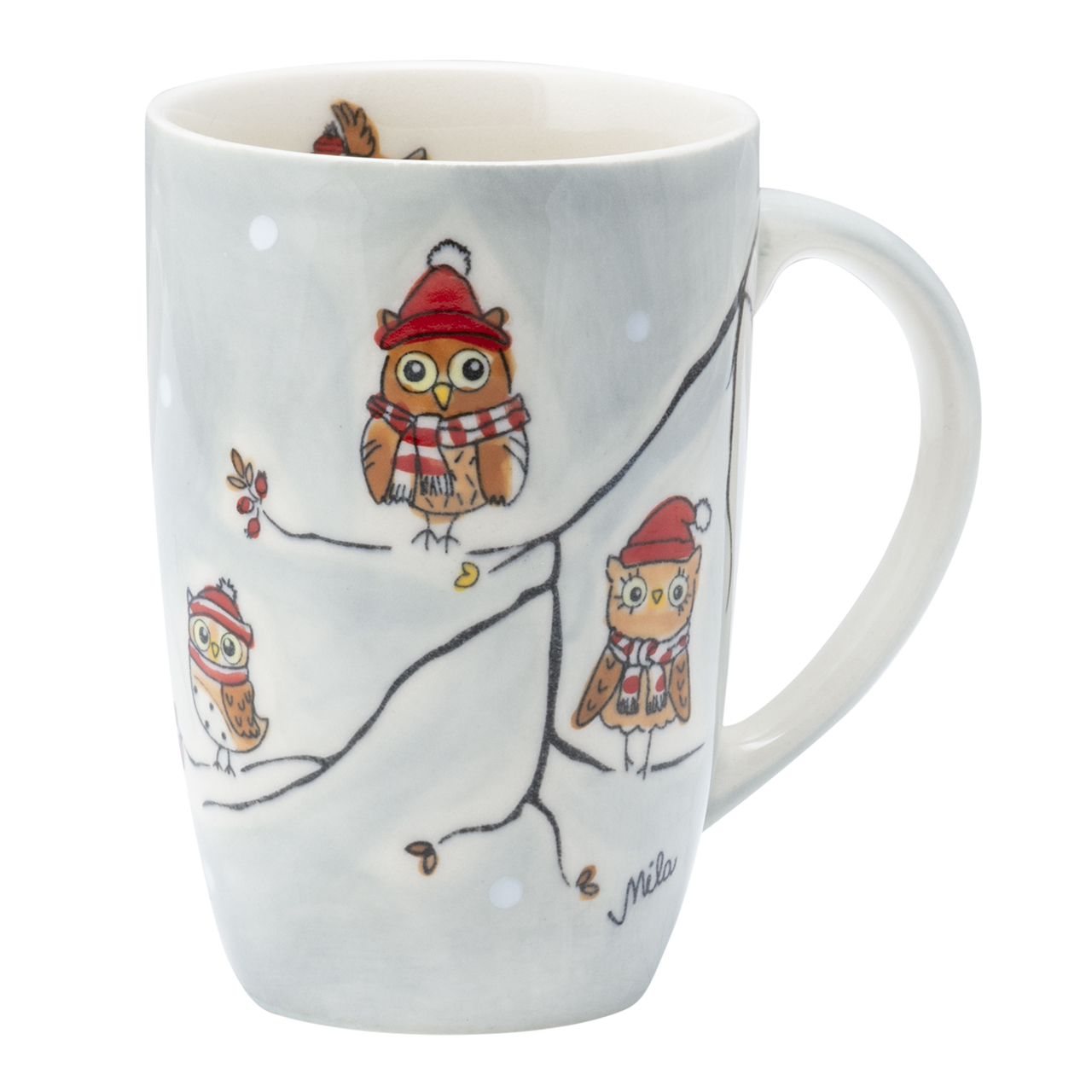 Designbecher - Wintereulen