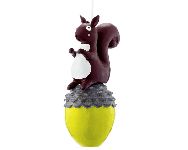 Pappmache - Nick Nuss hängend, 20 cm