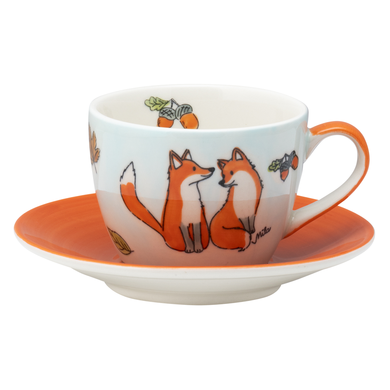 Cappuccino Tasse - 2er Set in Geschenkbox - Fox in Love