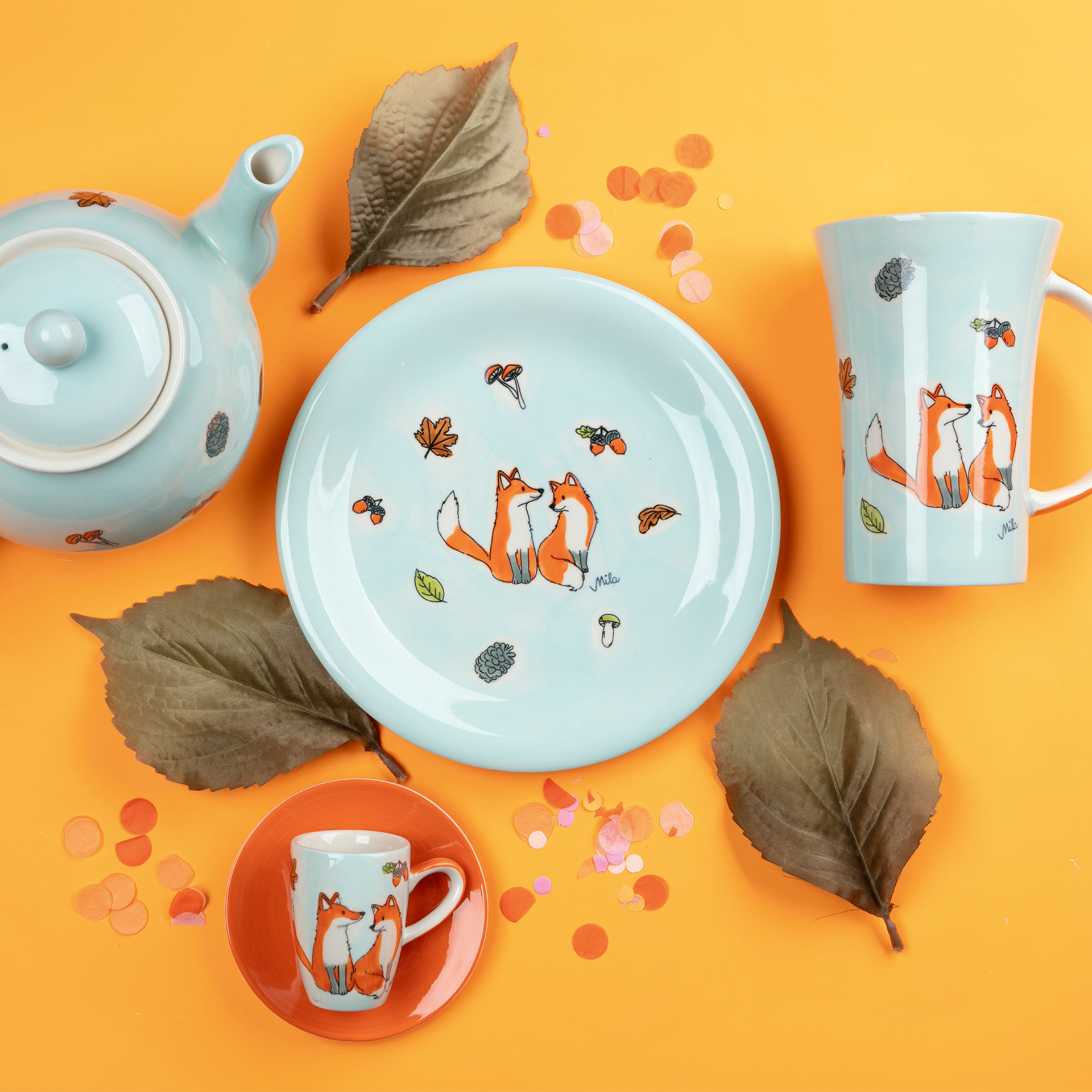 Espresso Tasse 2er Set im Geschenkbox - Fox in Love